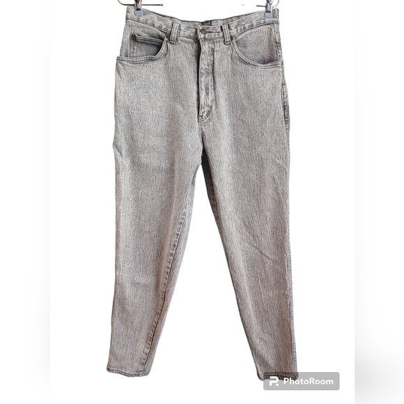 Vintage 1980’s PURE JEANSWEAR ACID WASHED Grey Jeans 31x29 Retro Rock Hairband - Picture 1 of 14